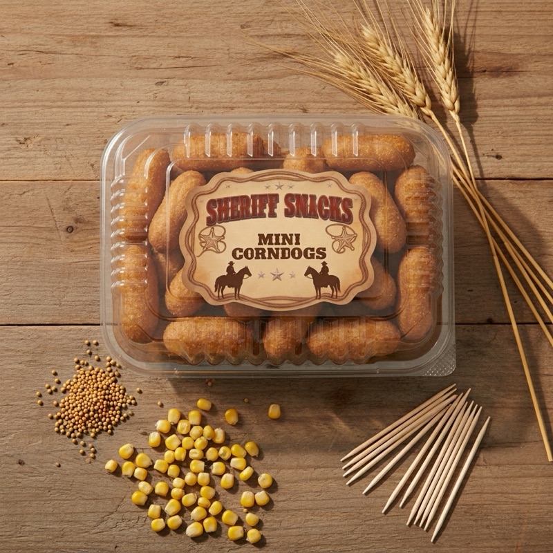 Sheriff Snacks empaque estilo western